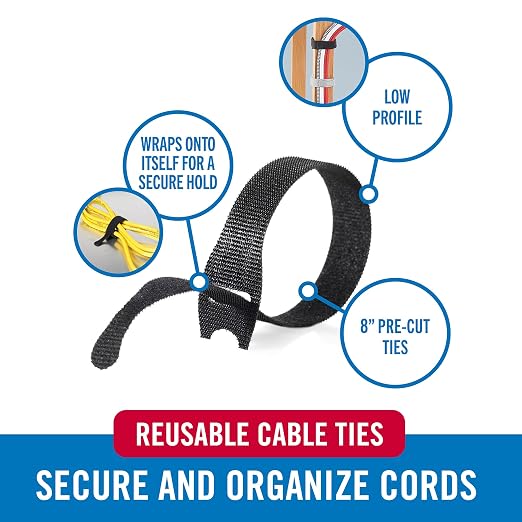 VELCRO Brand 150 Pack Reusable Cable Ties - Image 2