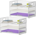Marbrasse 3 Tier Paper Organizer Letter Tray, Mesh File Organizer by Marbrasse