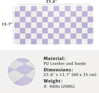 Ohocut Checkered Desk Mat, Large Cute Aesthetic Retro PU Leather Computer - Image 3