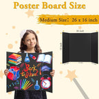AKONEGE 4PCS Medium Trifold Poster Board 26" x 16" Black Tri Fold Presentation - Image 2