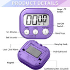 Macarrie 48 Pcs Digital Kitchen Timer Bulk Small Magnetic Backing Stand Timer - Image 3
