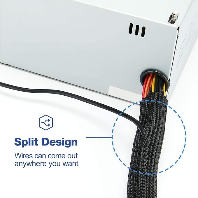QCSIW 25ft - 1/2 inch Cord Protector, Split Sleeve Cable Management, Heavy Duty - Image 7