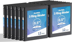 SUNEE 3 Ring Binders 1/2 Inch 12 Pack by SUNEE