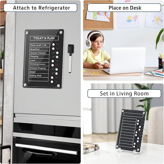NiHome Black Acrylic Magnetic to Do List Planning Board - Image 6