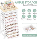 SYKIARIOL Rolling Cart with Drawers, 10 Drawer Rolling Cart, Rolling storage - Image 3