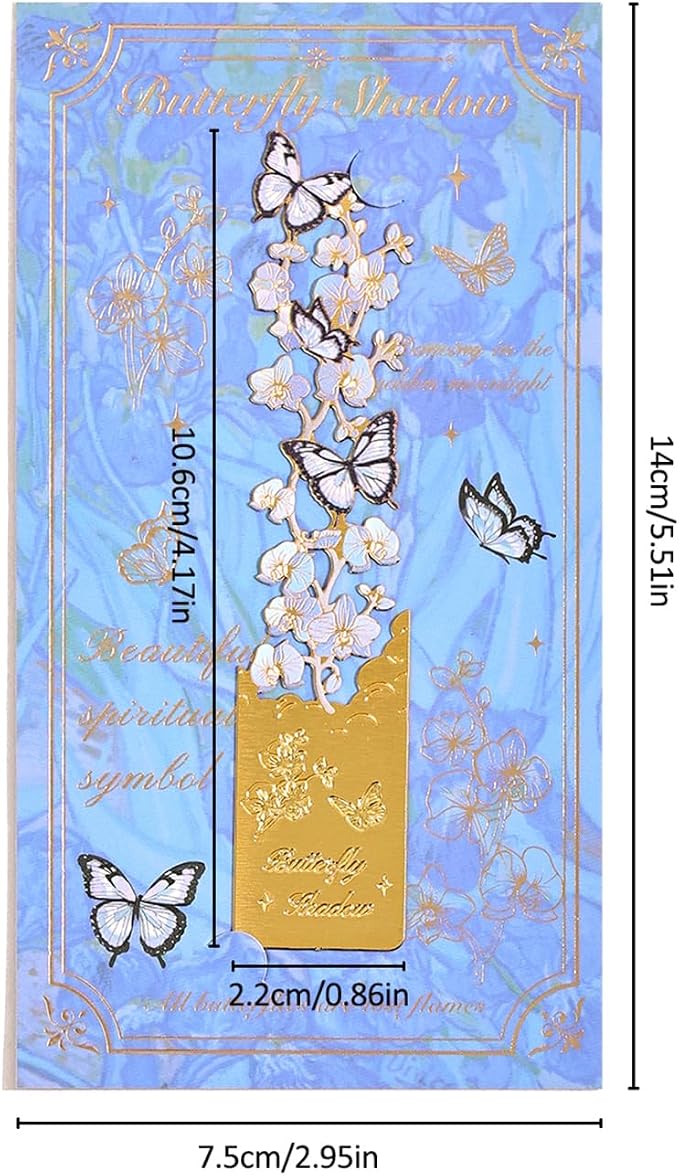 4pcs Metal Bookmarks, Butterfly Flower Theme Pretty Book Marks - Image 3