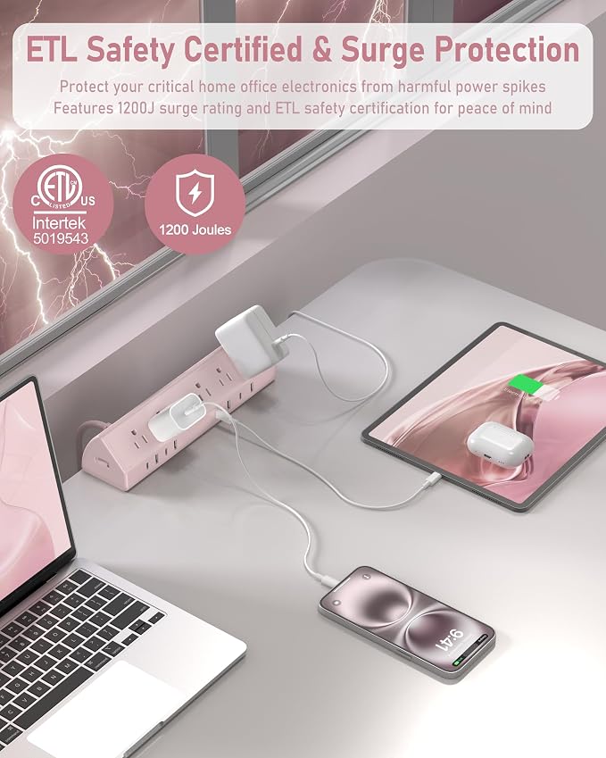 Jgstkcity Desk Clamp Power Strip, 45W Fast Charging Station, 4 USB-C, 4 USB-A - Image 3