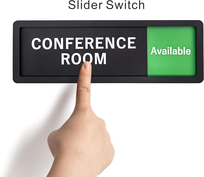 Conference Room Sign – In Use/Available Slide Switch Sign, Premium Durable - Image 4