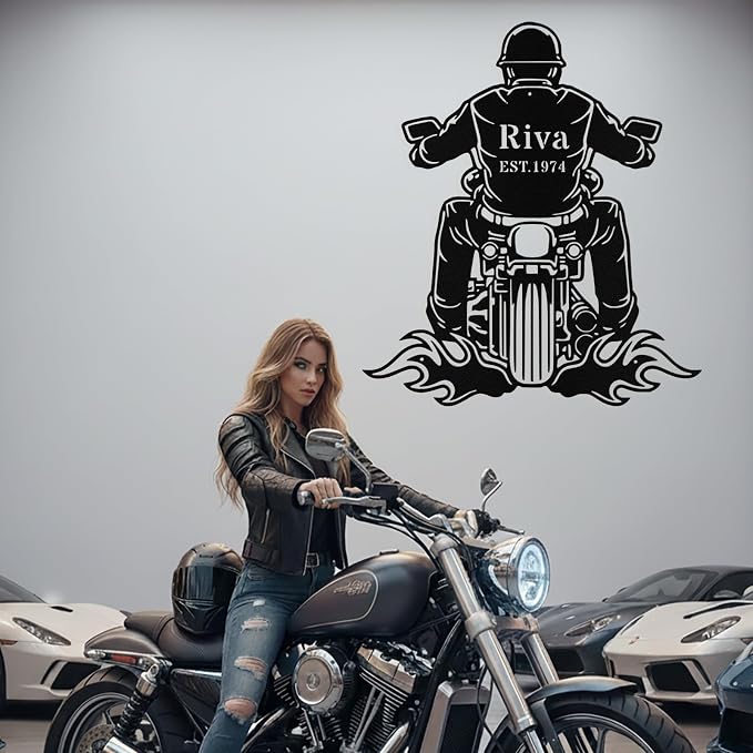 Custom Motorcycle Metal Signs Personalized Biker Name Sign Custom Garage Decor - Image 3