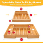 oridom Large Premium Bamboo Silverware Organizer - Image 2