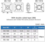XHF 200 PCS 1/2" White Self Adhesive Cable Zip Tie Mounts Wire Cable Clips - Image 2