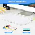 Desktop Glass Whiteboard with Storage, Desk White Board with Computer Keyboard - Image 6