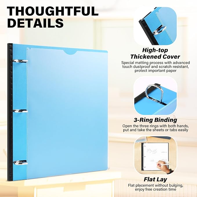 MAKHISTORY 1 Inch Telescoping 3 Ring Binder-4PCS, Flexible Binder - Image 3