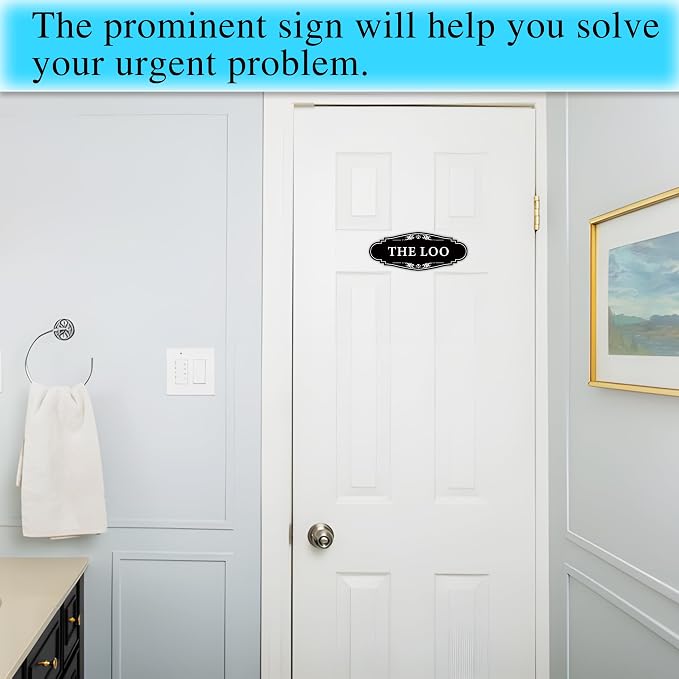The Loo Sign for Bathroom Decoration, Self-adhesive Funny Bathroom&Restroom - Image 5
