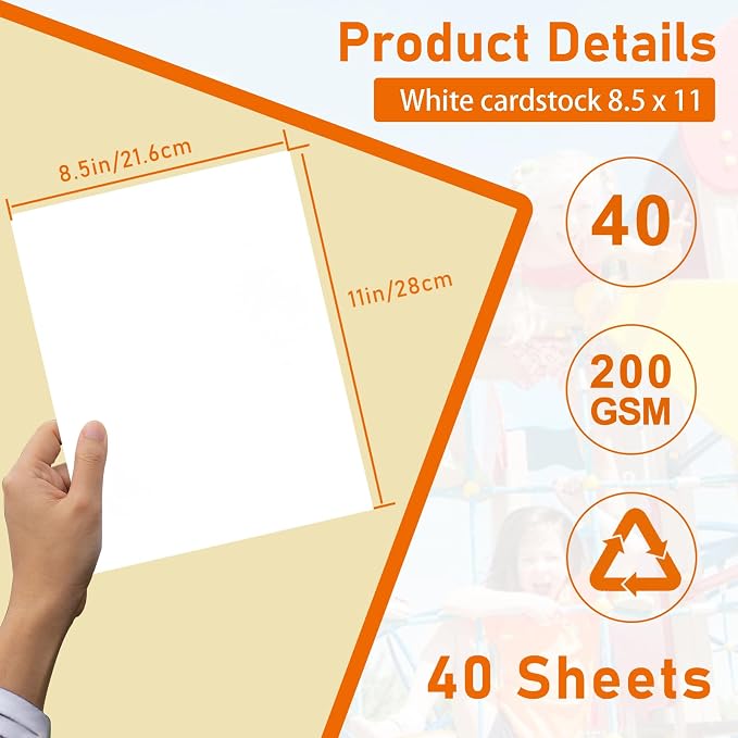 Guakicae 40 Sheets Bright White Cardstock 8.5 x 11 Printer Paper, 75lb Thick - Image 2