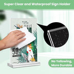Acrylic Sign Holder 4x6, 24 Pack Clear Table Menu Vertical Clear Table Double - Image 4
