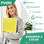 3 Ring Binder 0.5 Inch, PANDRI 6 Pack 1/2-Inch Binder Fits Letter Size 8.5'' x - Image 6