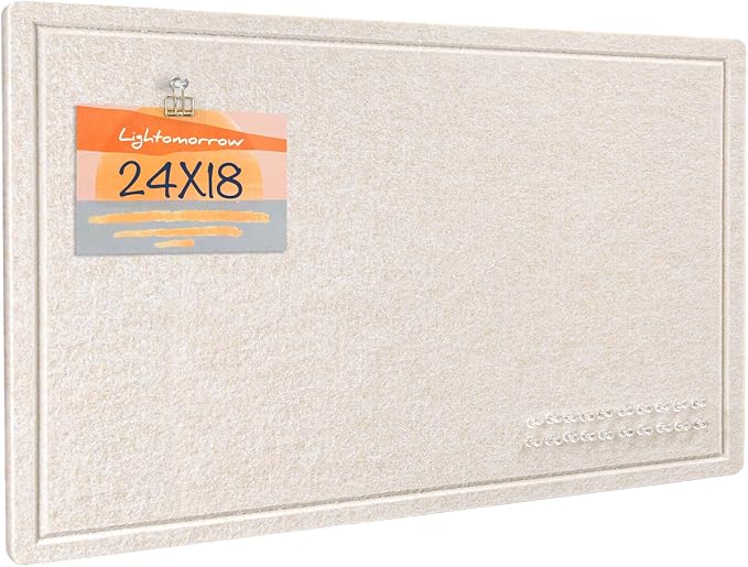 Bulletin Board, 24 x 18 inches Decorative Felt Pin Board, Vision Board Cork by Lightomorrow