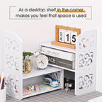 YGYQZ Desk Shelves Desktop Orgnizer Shelf-White Office Organization - Image 4