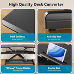 JYLH JOYSEEKER 35" Standing Desk Converter, Height Adjustable Desktop Riser - Image 7
