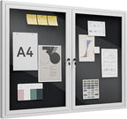 48"x36" Lockable Enclosed Bulletin Board, Outdoor Flet Weather-Resistant - Image 2