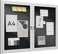 48"x36" Lockable Enclosed Bulletin Board, Outdoor Flet Weather-Resistant by Unknown