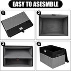 Bagnizer Large 22 Quart Linen Fabric Foldable Storage Bin Cube Organizer Basket - Image 3