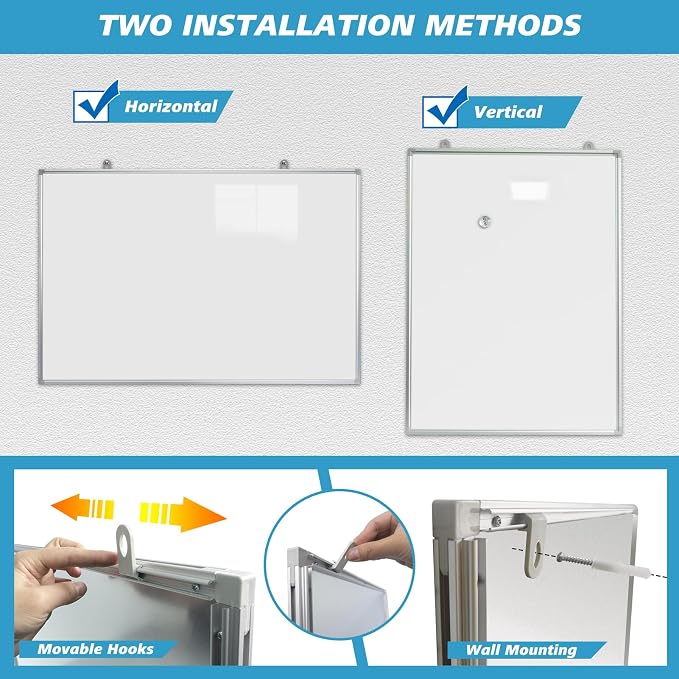 Magnetic Writeboard 18X24 Dry Erase Board Hanging & Wall Mounted Whiteboard S - Image 3