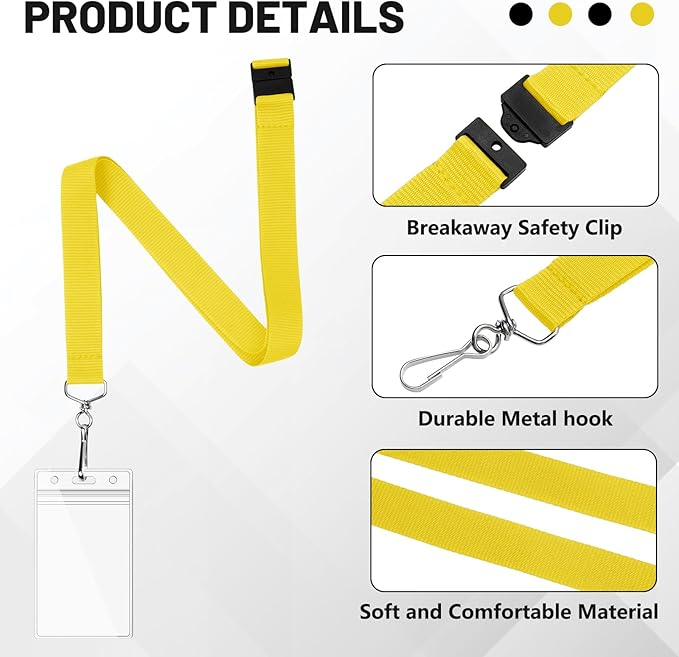 24-Pack Yellow Breakaway Lanyards - Image 4