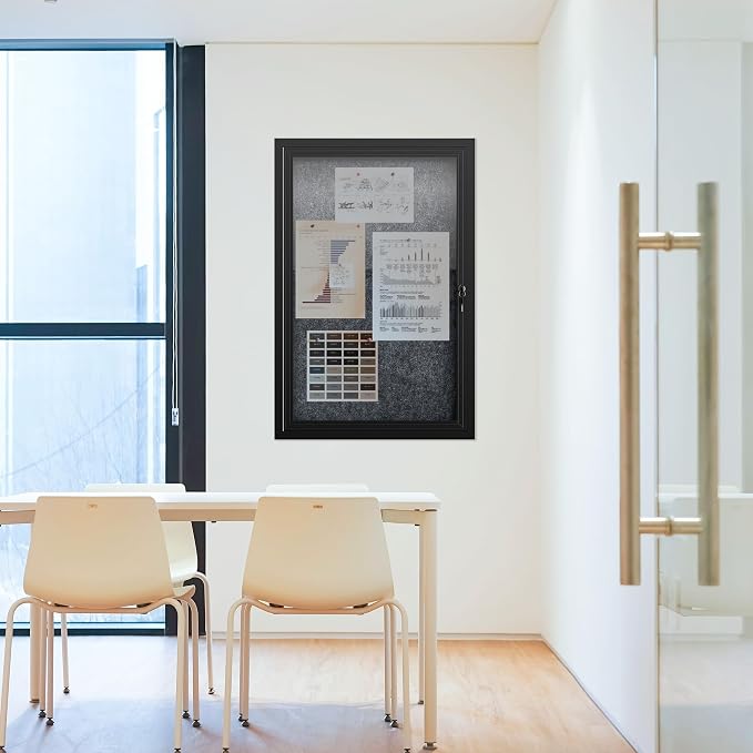 36"x24" Lockable Enclosed Bulletin Board, Outdoor Flet Weather-Resistant - Image 7