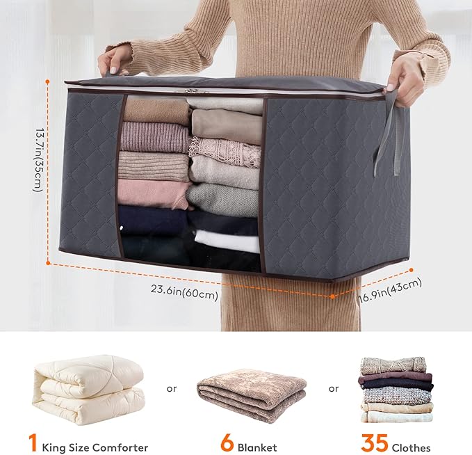 Lifewit 90L Large Storage Bags, Closet Organizers and Storage, Clothes Storage - Image 3