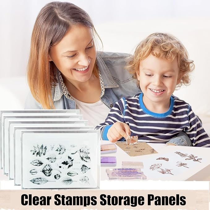 BROTOSPAC 24 PCS Clear Stamps Storage Panels, Resealable Die Cut Storage Bag - Image 6