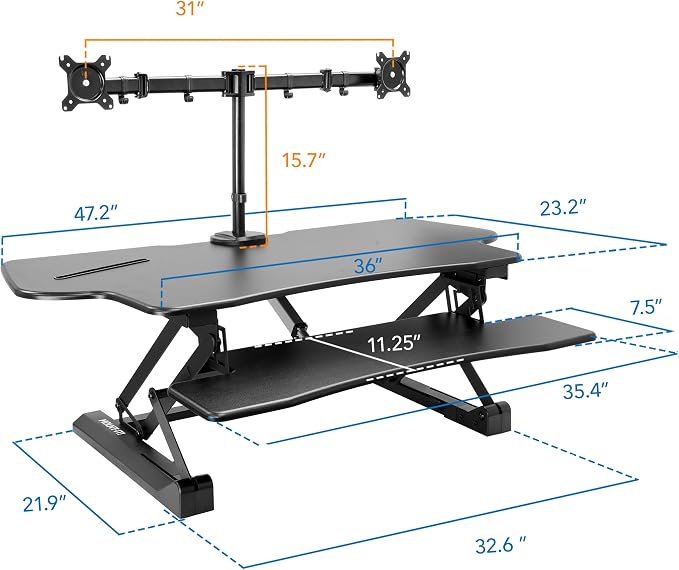 Mount-It! Electric Standing Desk Converter - Image 2