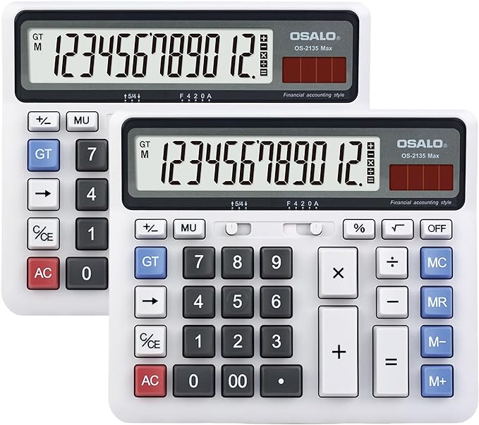 Desktop Calculator, Extra Large LCD Display Computer Button 12 Digits by Pendancy