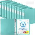 Henoyso 36 Pcs 3 Ring Binder 0.5 Inch Round Fits Letter Size 8.5'' x 11'' Paper by Henoyso