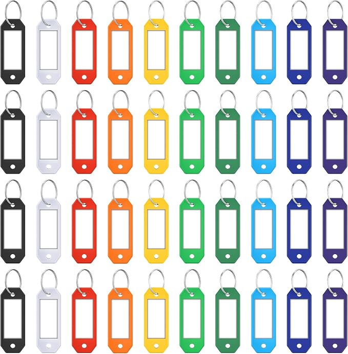 ttstar 40 Pack Key Tags Identifiers – Hexagon Design Key Rings by ttstar