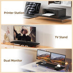SSWOOD Monitor Stand Riser, Wood & Acrylic Computer Monitor Stand Desk Desktop - Image 7