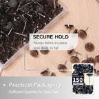 150 PCS Flat Black Push Pins for Wall Clear Thumb Tacks for Walls Flat - Image 4