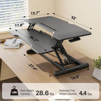JYLH JOYSEEKER Standing Desk Converter 32 inch, Height Adjustable Sit Stand - Image 8