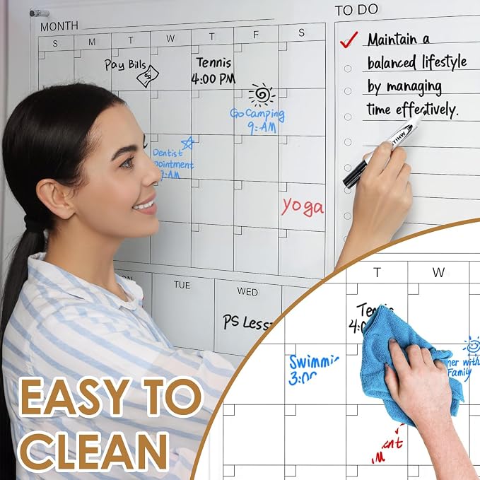 MAKELLO Acrylic Calendar for Wall 32" x 24", Monthly Whiteboard - Image 4