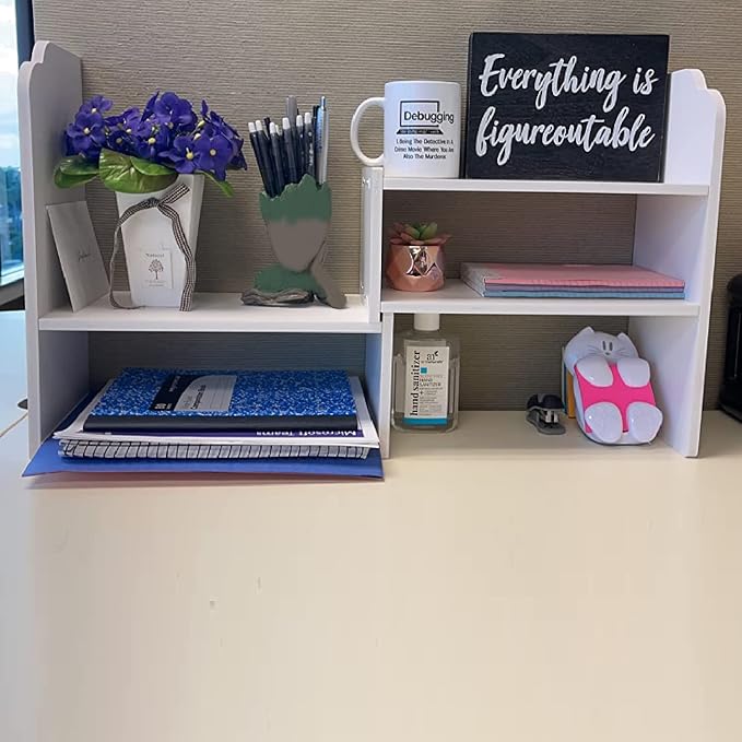 YGYQZ Adjustable PVC Desktop Organizer Storage Rack - Image 4