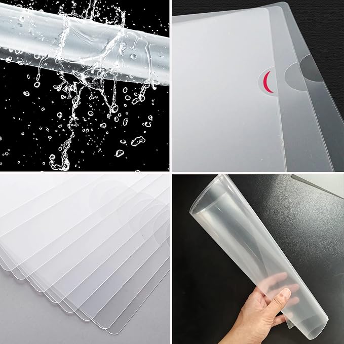 100 Pack Document Clear Plastic Folder Copy Safe Project Pocket LType US Letter - Image 3