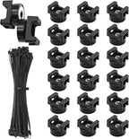 20Pcs Magnetic Zip Tie Mount and 100 Nylon Cable Ties, Magnetic Cable Clips - Image 2