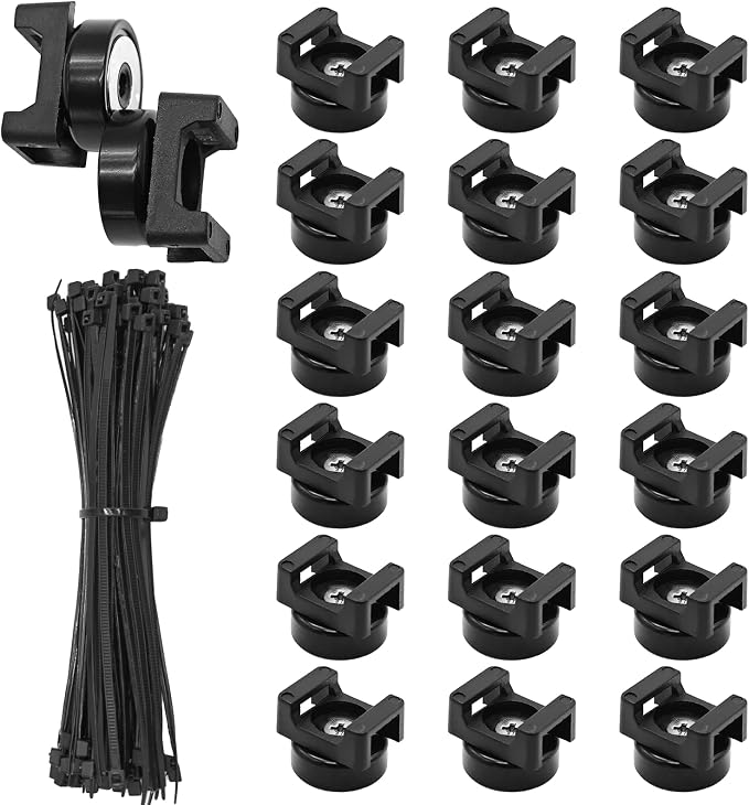 20Pcs Magnetic Zip Tie Mount and 100 Nylon Cable Ties, Magnetic Cable Clips - Image 2
