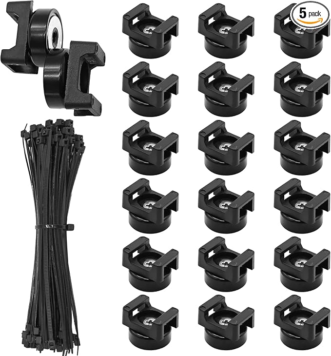 20Pcs Magnetic Zip Tie Mount and 100 Nylon Cable Ties, Magnetic Cable Clips by Unknown