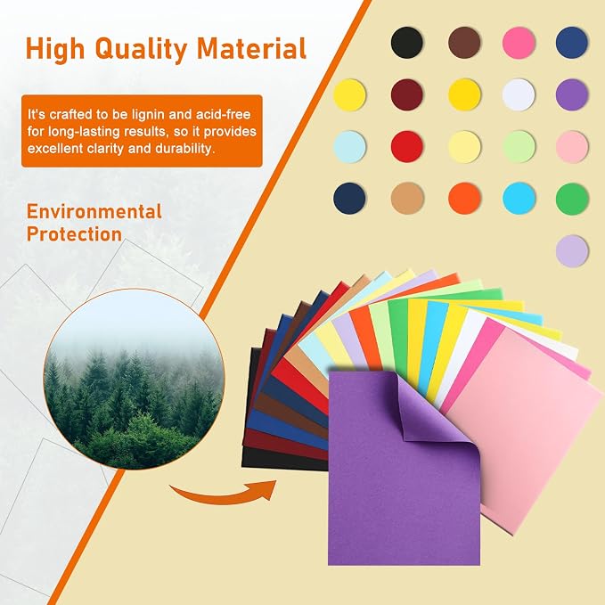 Guakicae 40 Sheets Colored Cardstock 8.5 x 11 Craft Paper, 20 Assorted Colors - Image 5