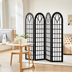 4 Panel Japanese Room Divider, Fully Assembled Wooden Privacy Screen, Shoji - Image 6