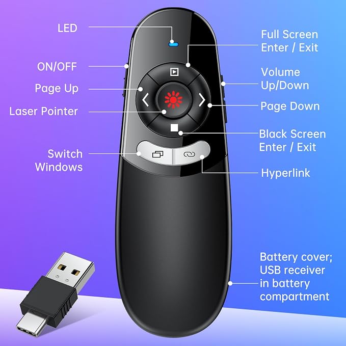2 in 1 Type C USB Presentation Clicker - Image 6