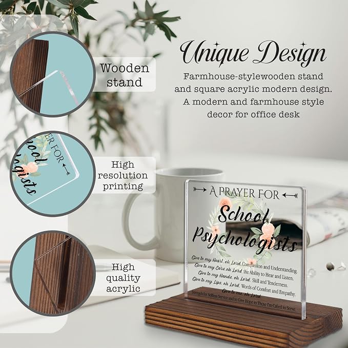 School Psychologist Prayer Desk Sign, Christian Faith-Based Appreciation Gift - Image 3