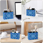 Famame Blue White Abstract Design Pencil Holder - Image 3